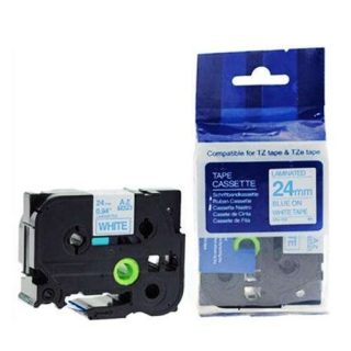 Brother TZE-253 24mm Blue on White tape - Kenya