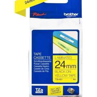 Brother TZe-651 24mm Black on Yellow Label Tape - Kenya