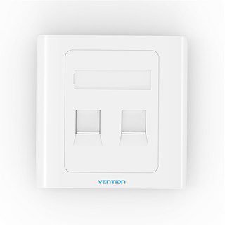 Vention 2 Port Keystone RJ-45 Jack Double FacePlate (VEN-IFBW0)