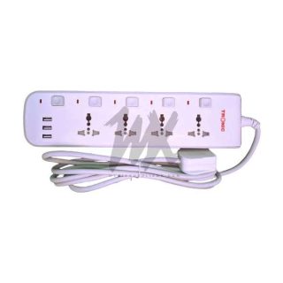 4 Way Extension Cable, With 2 USB Ports - Kenya