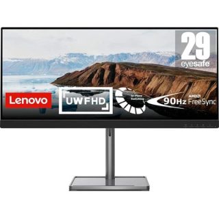 Lenovo L29w-30 29″ Ultra-Wide FHD Monitor, Integrated Speakers, Tilt, Swivel, Height Adjust Stand, Raven Black Color