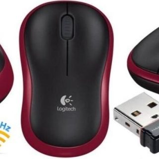 Logitech M185 Wireless Mouse Red – 910-002237