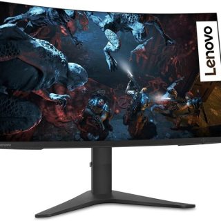 Lenovo G32qc-10 31.5″ Curved Gaming Monitor, Tilt, Height Adjust Stand, Black Color