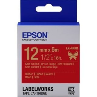 Epson LK4PBK 12mm Gold on Red Ribbon Cartridge - Kenya
