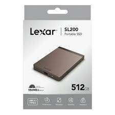 Lexar SL200 512GB Portable SSD, Solid State Drive, LSL200X512G-RNNNG