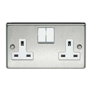 Powermax Metal Socket 15a Switch Twin