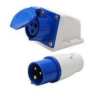 16 Amp 3 Pin Industrial Plug+Socket 220-250V Weatherproof IP44 2P+E 3Phase 16A - Kenya