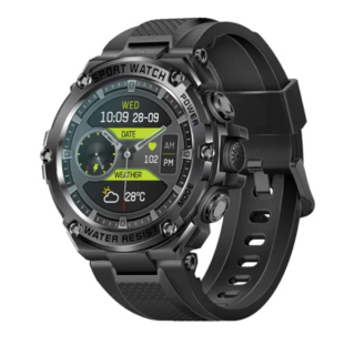 Promate XWATCH-R19 BLACK 1.53″ Round Screen Fitness Tracker Smartwatch