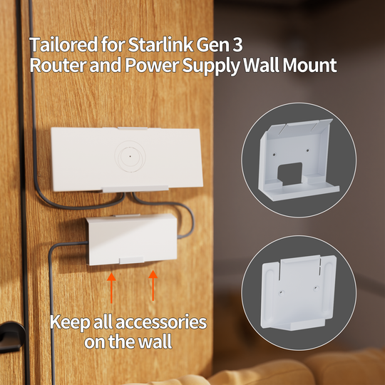 Starlink Gen3 Router and Power Supply
  Wall Mount Kit - No Drill Installation - Image 2
