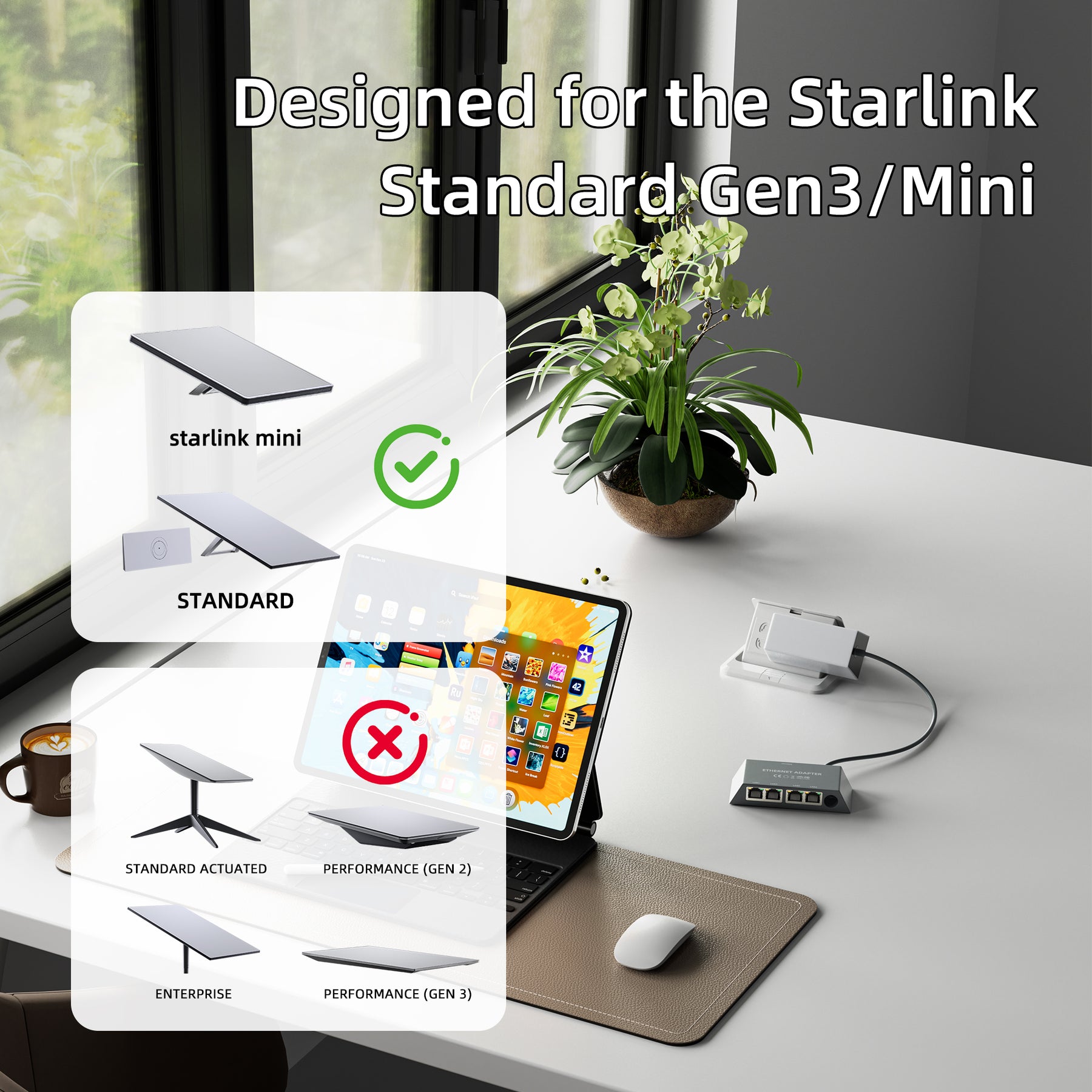 Starlink Ethernet Adapter for Gen 3
  Standard & Mini | 4-Port Gigabit LAN Network Switch - Image 8