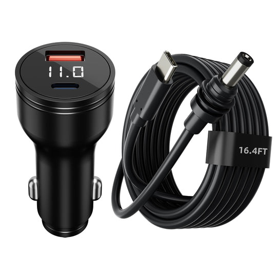 Starlink Mini 140W Car Charger &
  Cable | Dual Port 12V-24V PD Adapter with Voltmeter + 16.4ft USB-C to DC Cord - Image 12