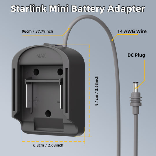 Starlink Mini DC Power Cable with Makita
  18V Battery Adapter - 3.28FT/1M - Image 2