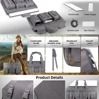 STARLINK Gen3 Portable Accessory Storage Bag, Outdoor Camping, Portable Handbag, Made Of Polyester Material.