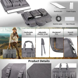 starlink gen 3 case compatible with starlink gen 3 waterproof starlink standard case shockproof starlink carrying bag for satellite dish accessories travel bag for camping and rv | +254720548999