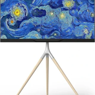 ONKRON Tripod Easel TV Stand, Wooden TV
  Stand 32"65" TVs up to 77 lb, White