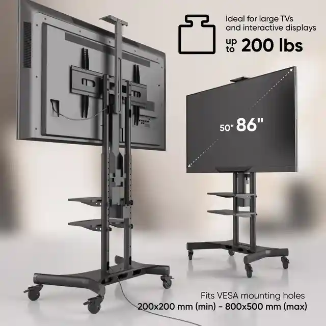 ONKRON Motorized TV Stand with Wheels for 50 - 86 Inch TVs up to 200 lbs, TV Portable Stand Adjustable Height with Remote Control, Motorized Lift max VESA 800x500 Mobile TV Cart Rolling TV Stand Black %count(title) +254720548999 ONKRON Motorized TV Stand with Wheels for
50 - 86 Inch TVs up to 200 lbs, TV Portable Stand Adjustable Height with
Remote Control, Motorized Lift max VESA 800x500 Mobile TV Cart Rolling TV
Stand Black - Image 3