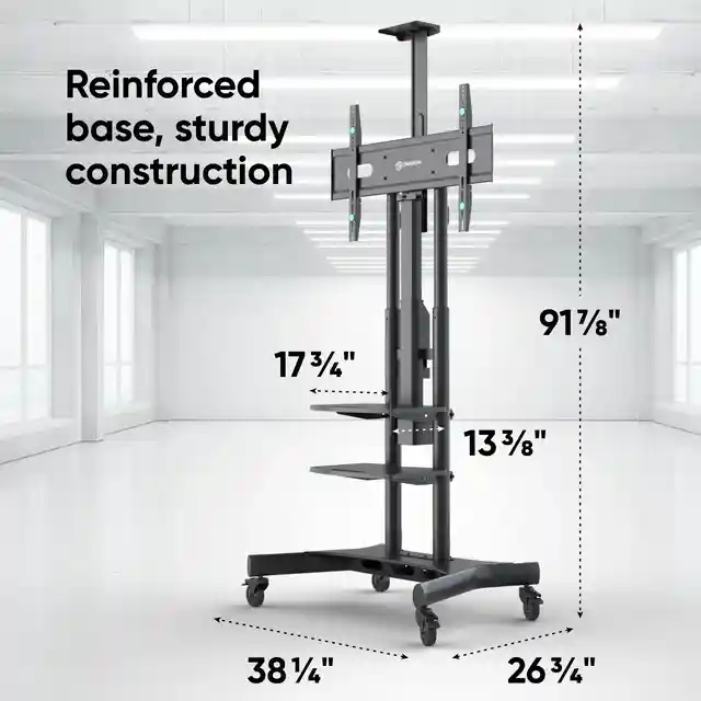 ONKRON Motorized TV Stand with Wheels for 50 - 86 Inch TVs up to 200 lbs, TV Portable Stand Adjustable Height with Remote Control, Motorized Lift max VESA 800x500 Mobile TV Cart Rolling TV Stand Black %count(title) +254720548999 ONKRON Motorized TV Stand with Wheels for
50 - 86 Inch TVs up to 200 lbs, TV Portable Stand Adjustable Height with
Remote Control, Motorized Lift max VESA 800x500 Mobile TV Cart Rolling TV
Stand Black - Image 4