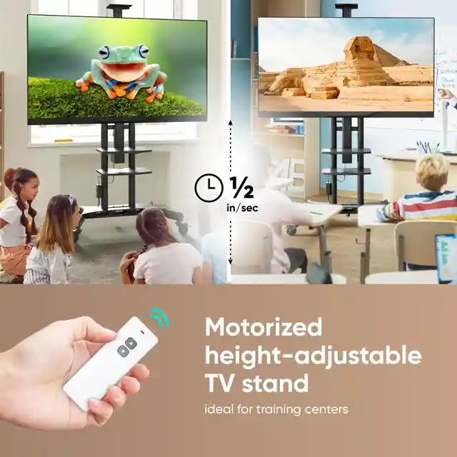 ONKRON Motorized TV Stand with Wheels for 50 - 86 Inch TVs up to 200 lbs, TV Portable Stand Adjustable Height with Remote Control, Motorized Lift max VESA 800x500 Mobile TV Cart Rolling TV Stand Black %count(title) +254720548999 ONKRON Motorized TV Stand with Wheels for
50 - 86 Inch TVs up to 200 lbs, TV Portable Stand Adjustable Height with
Remote Control, Motorized Lift max VESA 800x500 Mobile TV Cart Rolling TV
Stand Black - Image 5