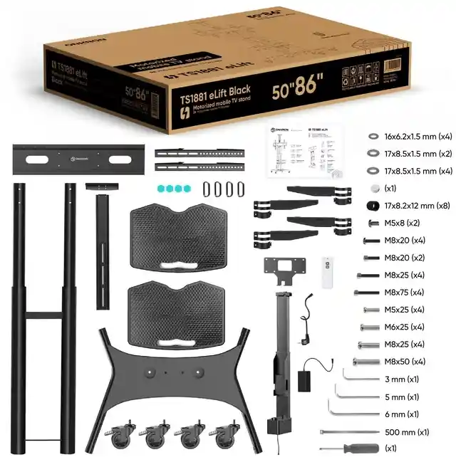 ONKRON Motorized TV Stand with Wheels for 50 - 86 Inch TVs up to 200 lbs, TV Portable Stand Adjustable Height with Remote Control, Motorized Lift max VESA 800x500 Mobile TV Cart Rolling TV Stand Black %count(title) +254720548999 ONKRON Motorized TV Stand with Wheels for
50 - 86 Inch TVs up to 200 lbs, TV Portable Stand Adjustable Height with
Remote Control, Motorized Lift max VESA 800x500 Mobile TV Cart Rolling TV
Stand Black - Image 7