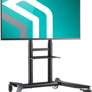 ONKRON Mobile TV Stand on Wheels for 55 -
  90 Inch TVs up to 198 lbs, Height Adjustable TV Portable Stand, VESA 200x200
  - 800x600, Movable TV Cart Rolling TV Stand with Shelf Black