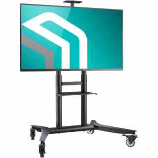 ONKRON Mobile TV Stand on Wheels for 55 -
  90 Inch TVs up to 198 lbs, Height Adjustable TV Portable Stand, VESA 200x200
  - 800x600, Movable TV Cart Rolling TV Stand with Shelf Black