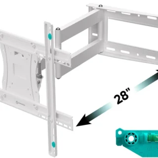 ONKRON TV Mount TV Wall Mount with Swivel
  and Tilt for Most 40-75 Inch TV, Full Motion TV Mount with Articulating Arms,
  Max VESA 600x400mm, 150 lbs. Loading, 16 inch Studs M7L White