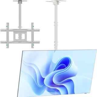 ONKRON Ceiling TV Mount for 32-80 Inch
  Screen up to 150 lbs, Height Adjustable Hanging TV Mount with Swivel and
  Tilt, VESA 100x100-600x400, Full Motion Ceiling Mount TV Bracket Drop Down,
  White