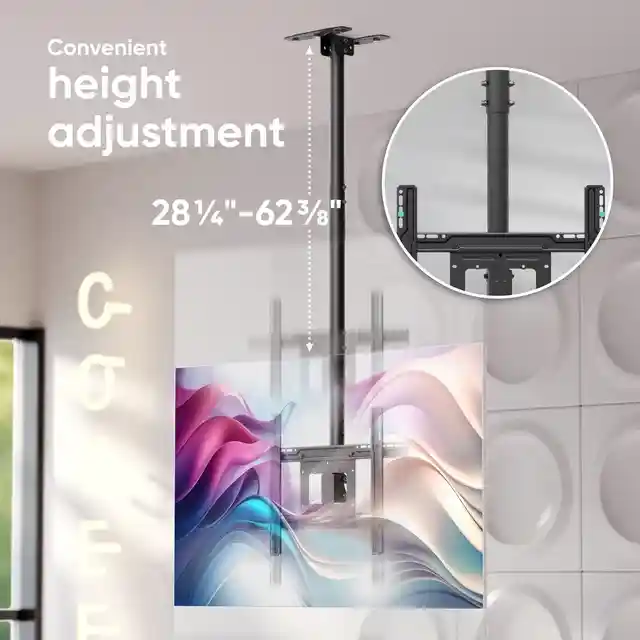 ONKRON Ceiling TV Mount for 32-80 Inch Screen up to 150 lbs, Height Adjustable Hanging TV Mount with Swivel and Tilt, VESA 100x100-600x400, Full Motion Ceiling Mount TV Bracket Drop Down, Black %count(title) +254720548999 ONKRON Ceiling TV Mount for 32-80 Inch
Screen up to 150 lbs, Height Adjustable Hanging TV Mount with Swivel and
Tilt, VESA 100x100-600x400, Full Motion Ceiling Mount TV Bracket Drop Down,
Black - Image 5
